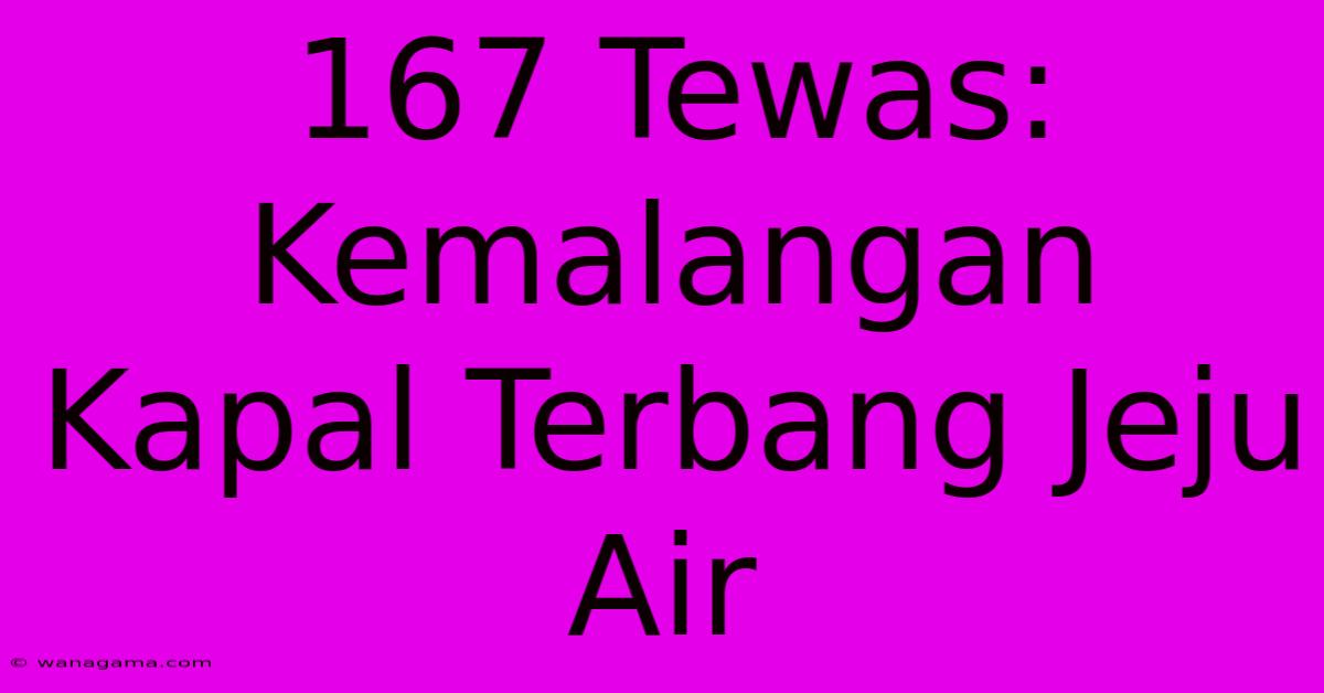 167 Tewas: Kemalangan Kapal Terbang Jeju Air