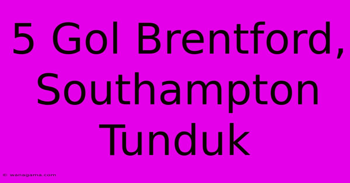 5 Gol Brentford, Southampton Tunduk