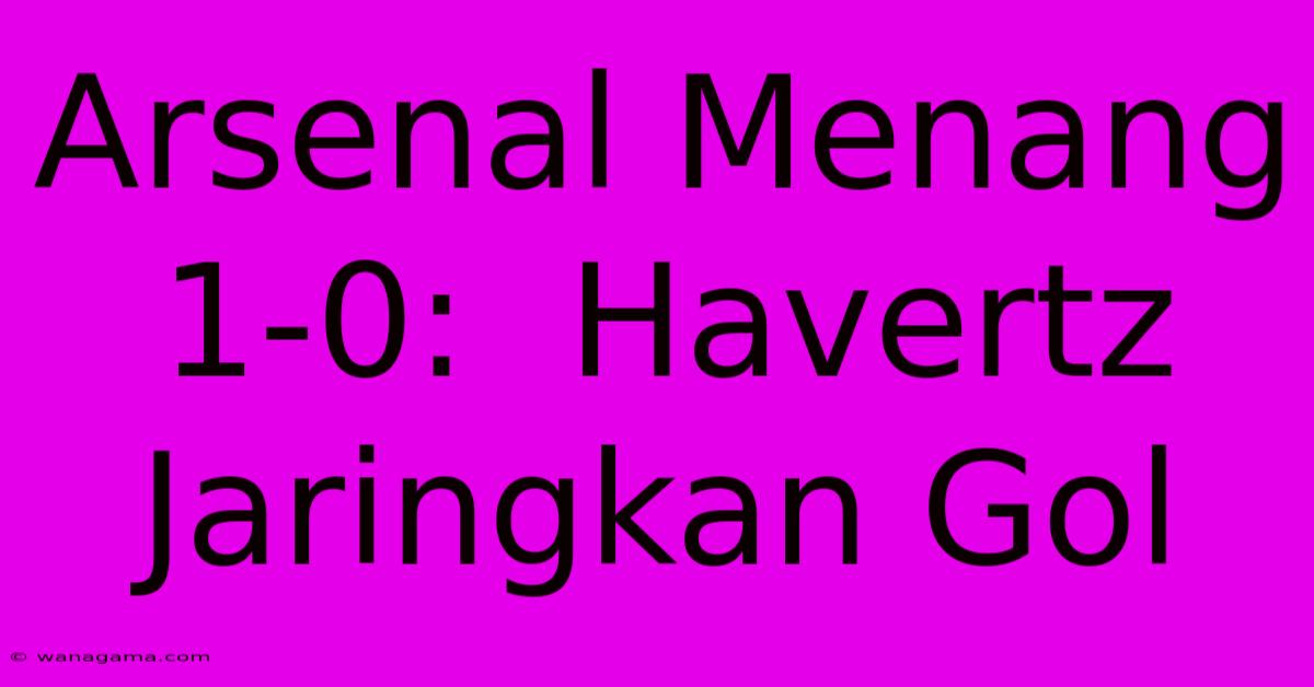 Arsenal Menang 1-0:  Havertz Jaringkan Gol