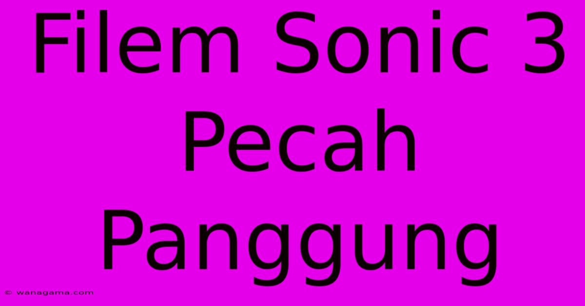 Filem Sonic 3 Pecah Panggung