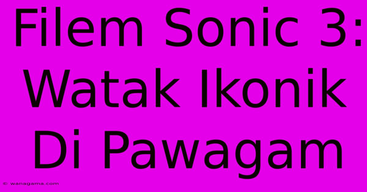 Filem Sonic 3: Watak Ikonik Di Pawagam