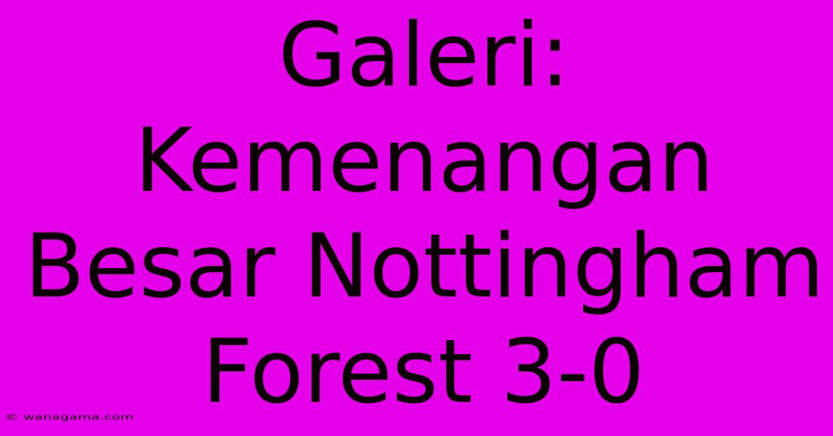 Galeri: Kemenangan Besar Nottingham Forest 3-0