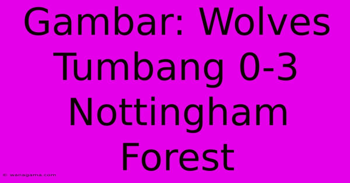 Gambar: Wolves Tumbang 0-3 Nottingham Forest