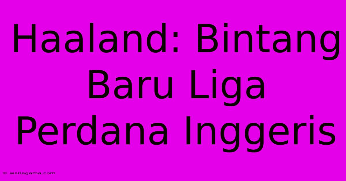 Haaland: Bintang Baru Liga Perdana Inggeris