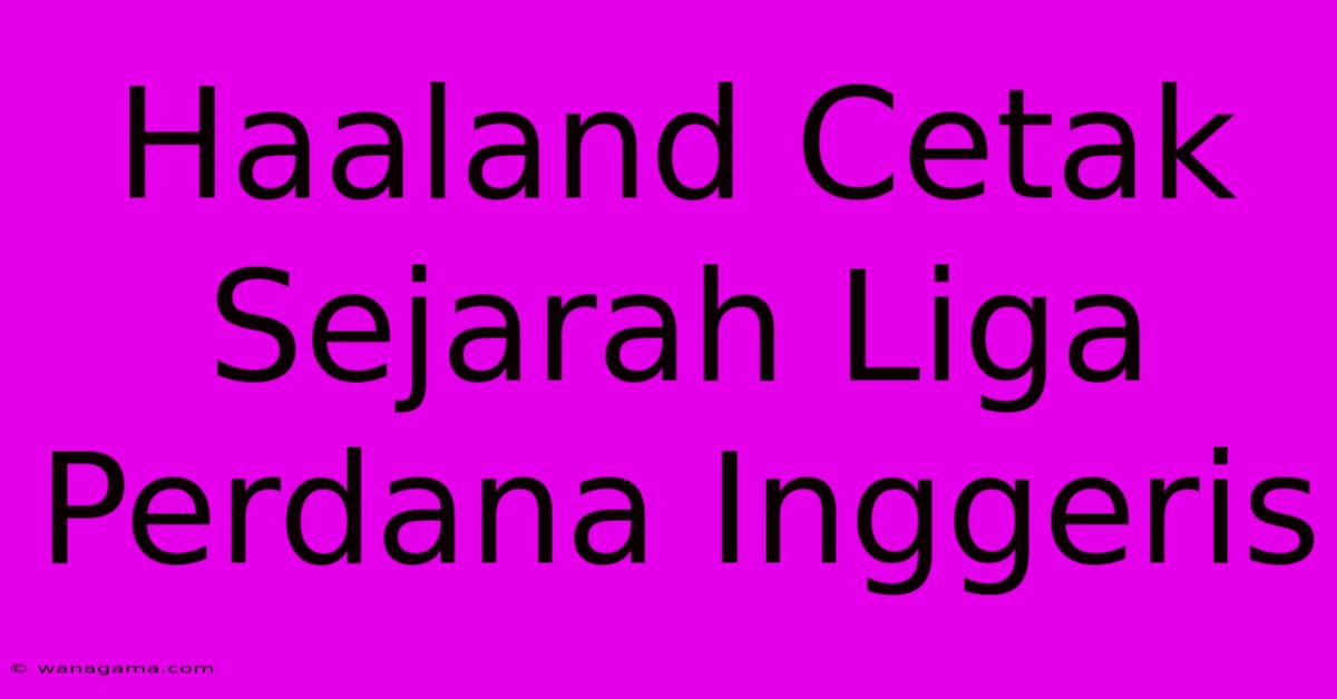 Haaland Cetak Sejarah Liga Perdana Inggeris