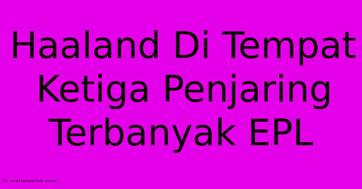 Haaland Di Tempat Ketiga Penjaring Terbanyak EPL Haaland Di Tempat Ketiga Penjaring Terbanyak EPL