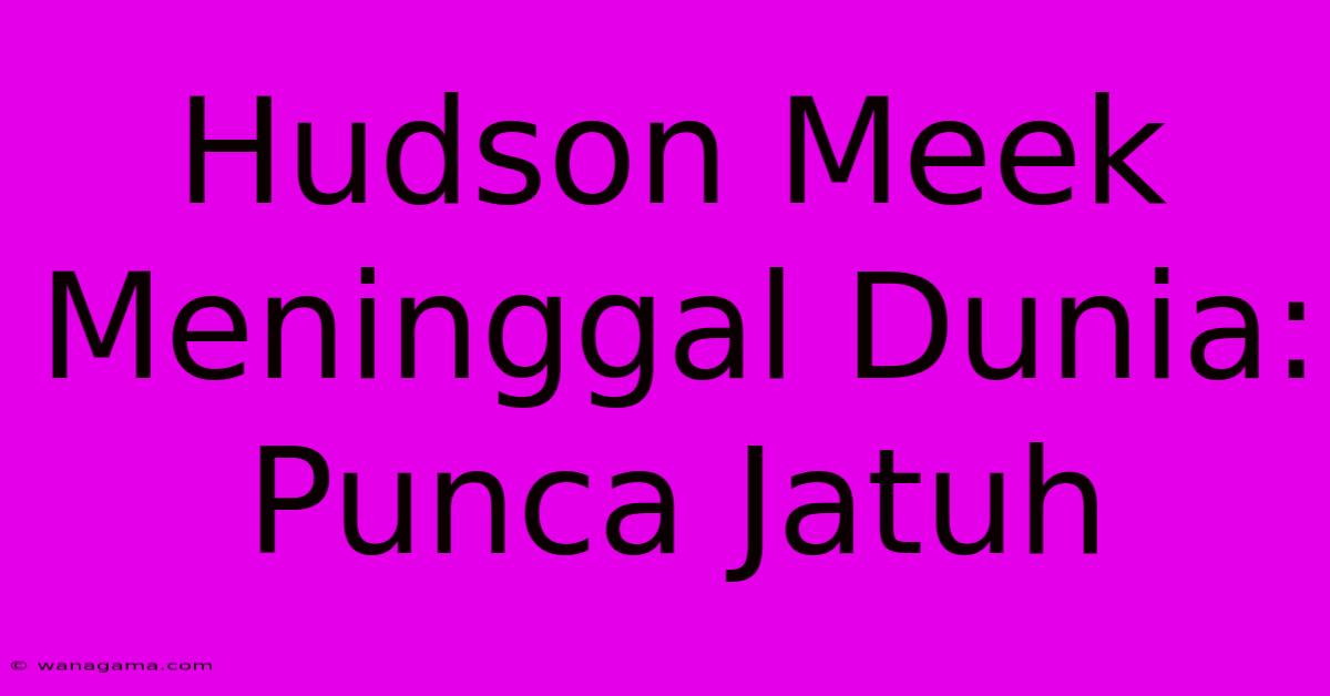 Hudson Meek Meninggal Dunia: Punca Jatuh