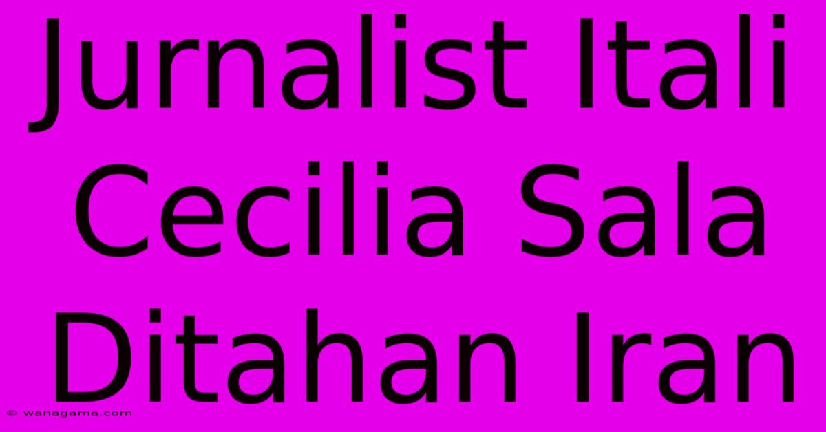 Jurnalist Itali Cecilia Sala Ditahan Iran