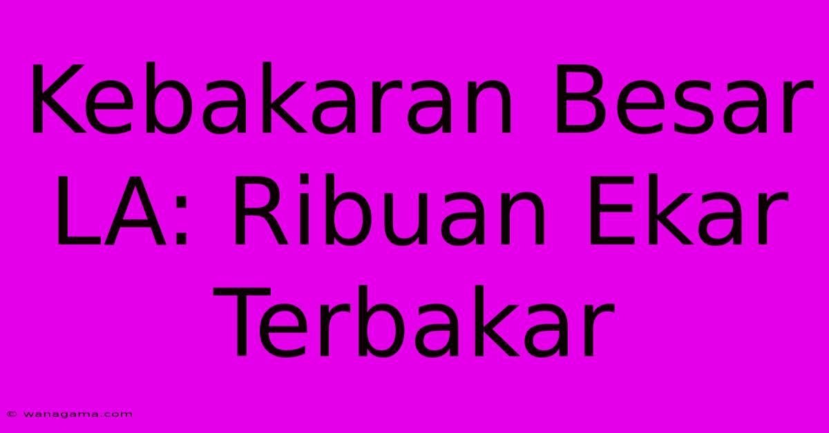 Kebakaran Besar LA: Ribuan Ekar Terbakar