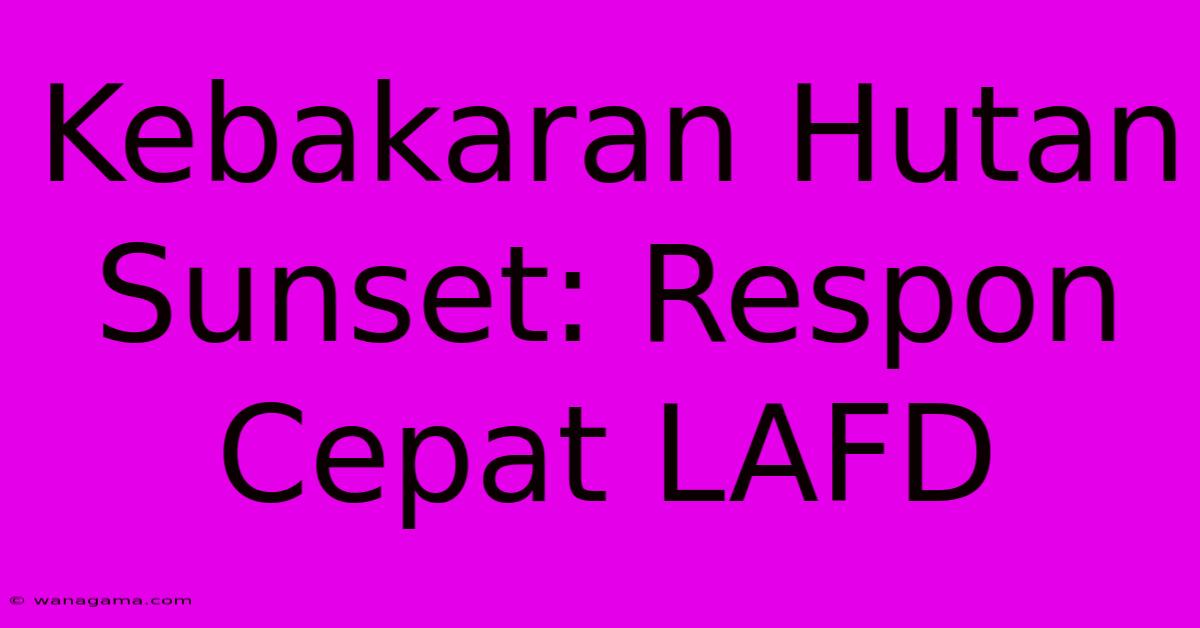 Kebakaran Hutan Sunset: Respon Cepat LAFD