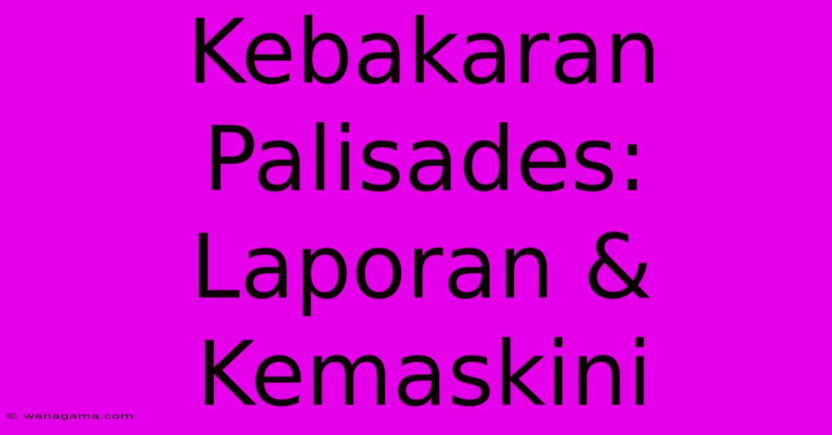 Kebakaran Palisades: Laporan & Kemaskini