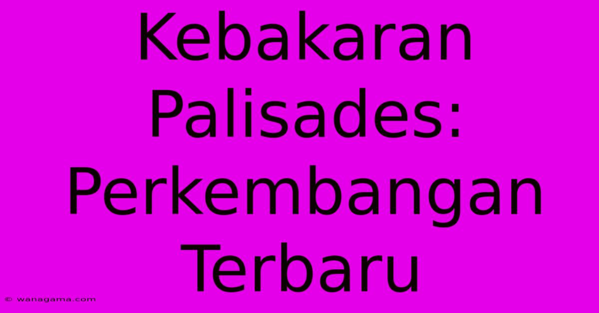 Kebakaran Palisades:  Perkembangan Terbaru