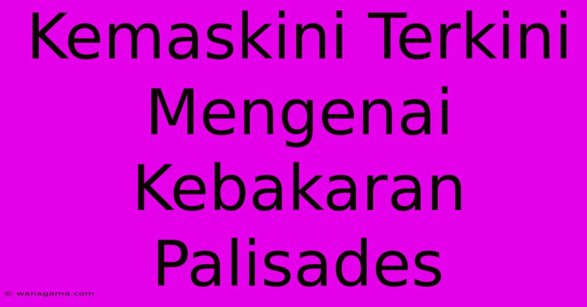 Kemaskini Terkini Mengenai Kebakaran Palisades