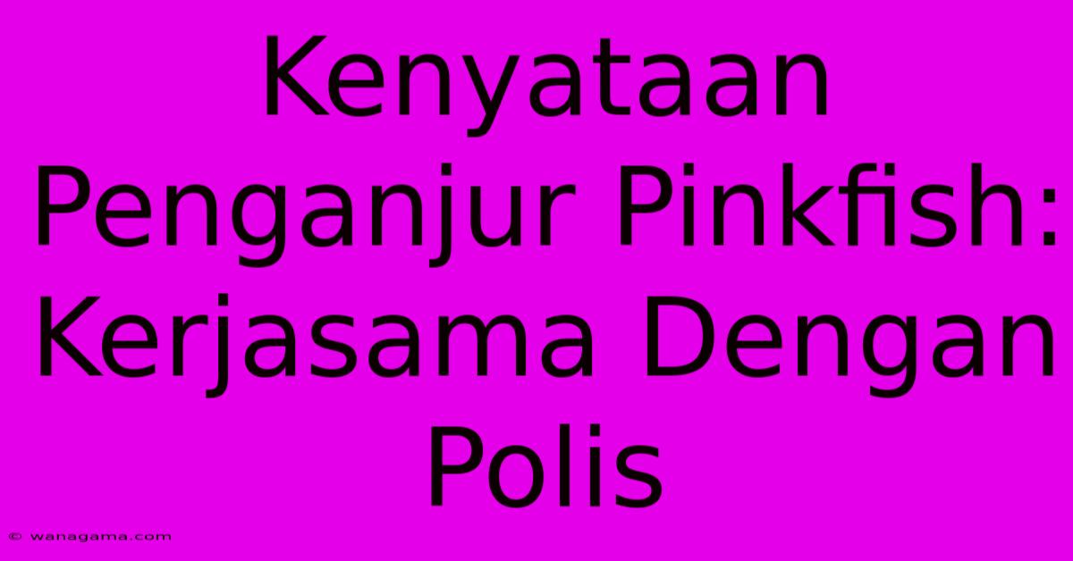 Kenyataan Penganjur Pinkfish: Kerjasama Dengan Polis