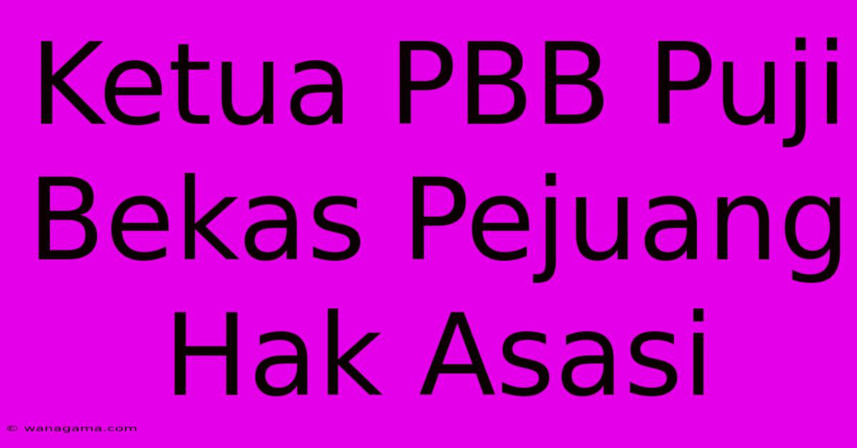 Ketua PBB Puji Bekas Pejuang Hak Asasi