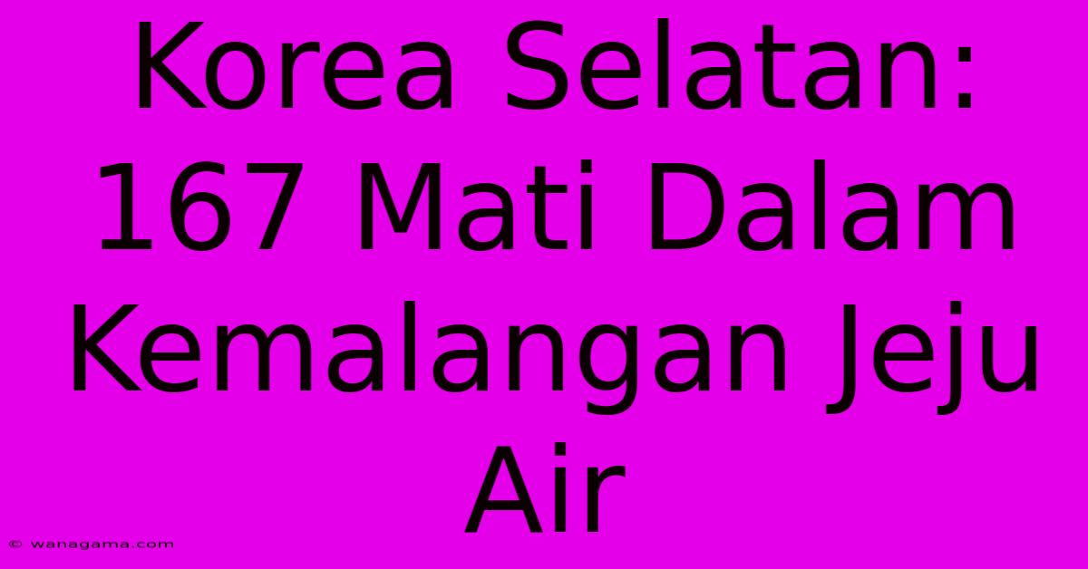 Korea Selatan: 167 Mati Dalam Kemalangan Jeju Air