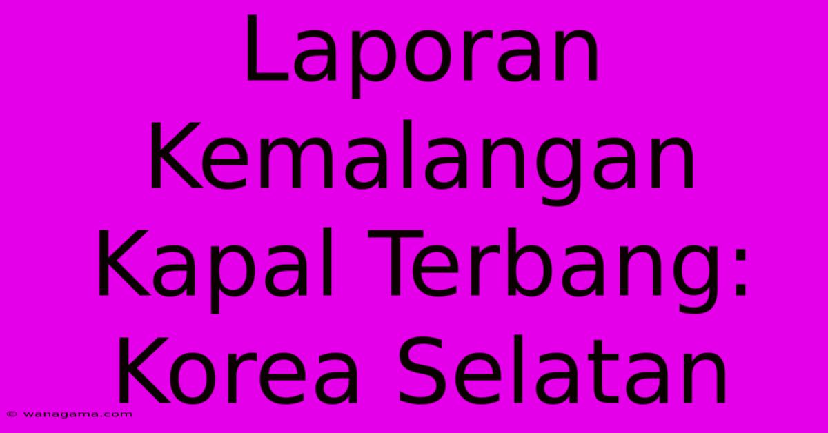 Laporan Kemalangan Kapal Terbang: Korea Selatan