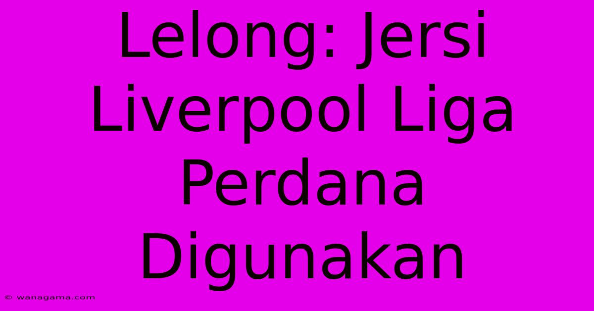 Lelong: Jersi Liverpool Liga Perdana Digunakan