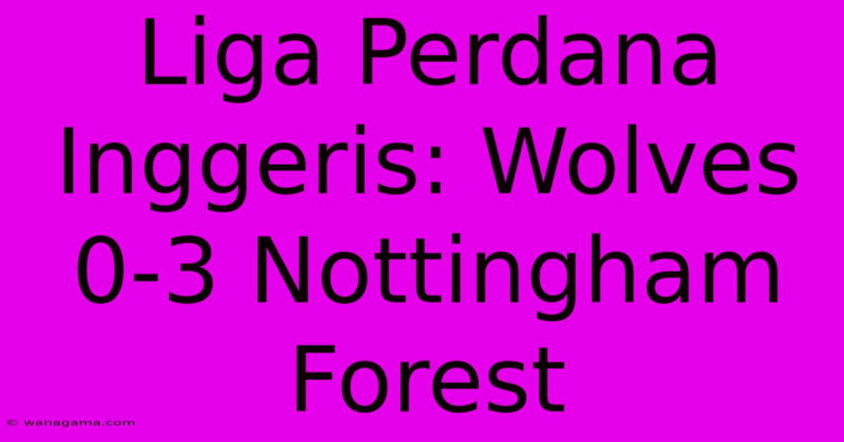 Liga Perdana Inggeris: Wolves 0-3 Nottingham Forest