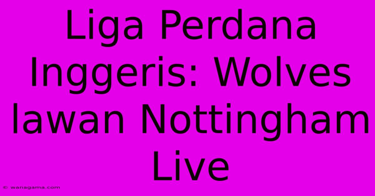 Liga Perdana Inggeris: Wolves Lawan Nottingham Live