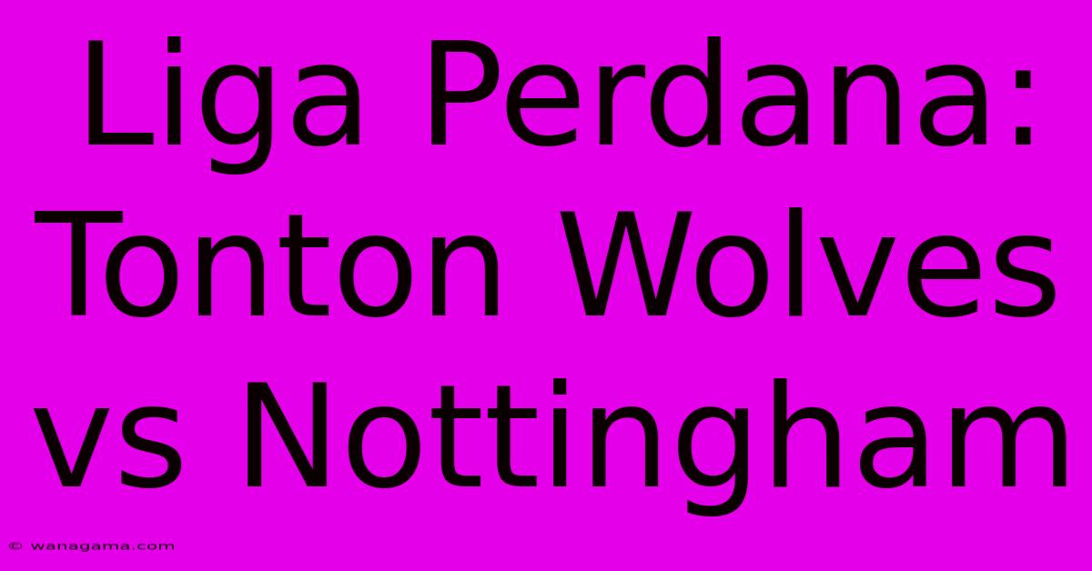 Liga Perdana: Tonton Wolves Vs Nottingham