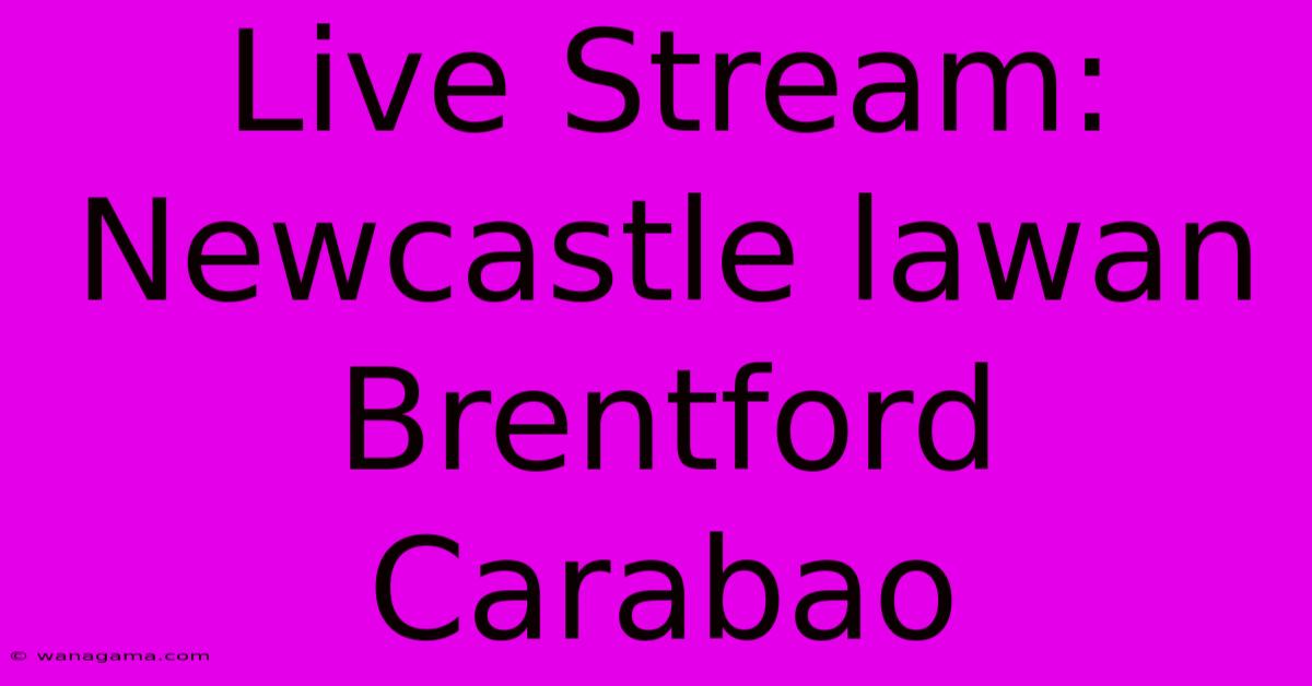 Live Stream: Newcastle Lawan Brentford Carabao Live Stream: Newcastle Lawan Brentford Carabao