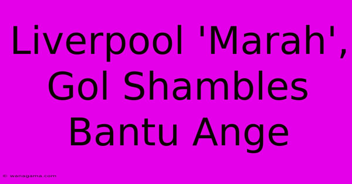 Liverpool 'Marah', Gol Shambles Bantu Ange