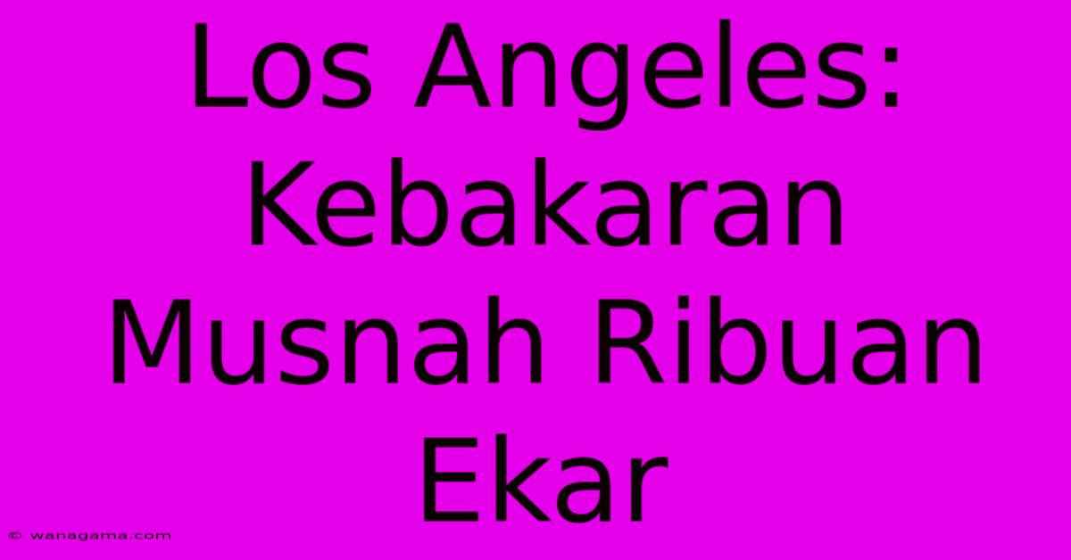 Los Angeles: Kebakaran Musnah Ribuan Ekar