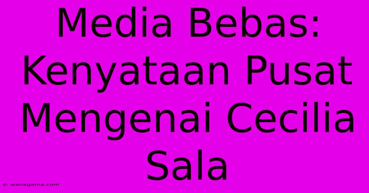 Media Bebas: Kenyataan Pusat Mengenai Cecilia Sala