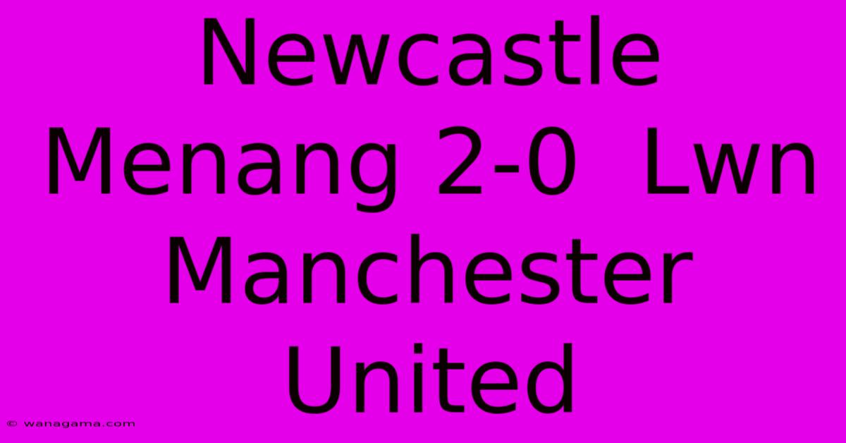 Newcastle Menang 2-0  Lwn Manchester United