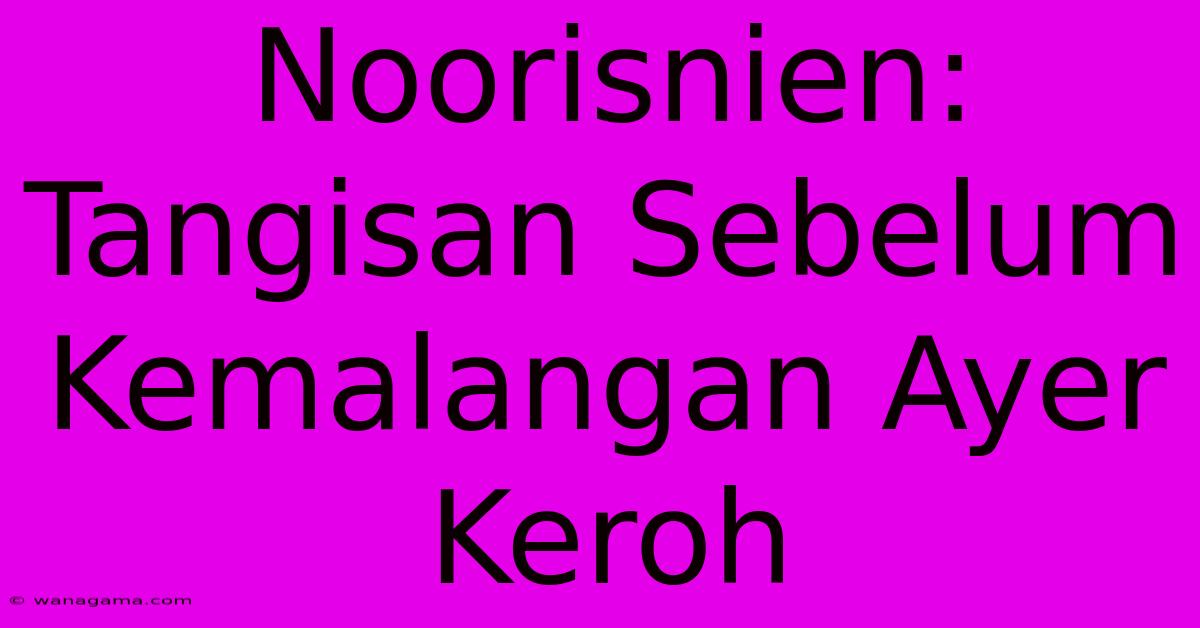 Noorisnien: Tangisan Sebelum Kemalangan Ayer Keroh