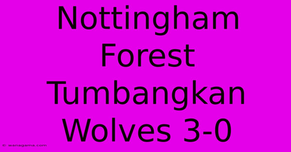 Nottingham Forest Tumbangkan Wolves 3-0