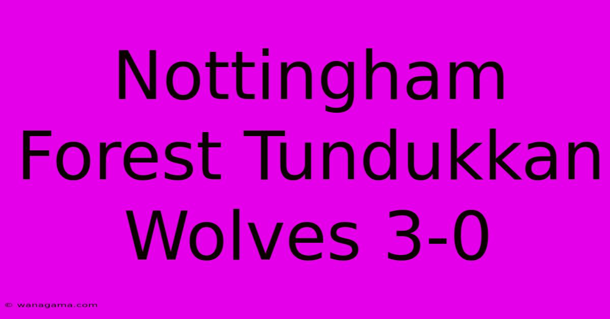 Nottingham Forest Tundukkan Wolves 3-0