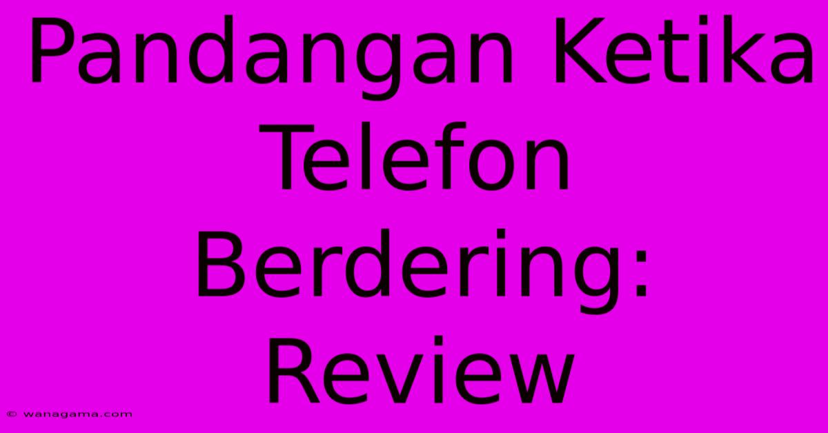 Pandangan Ketika Telefon Berdering:  Review