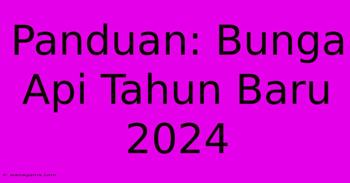 Panduan: Bunga Api Tahun Baru 2024