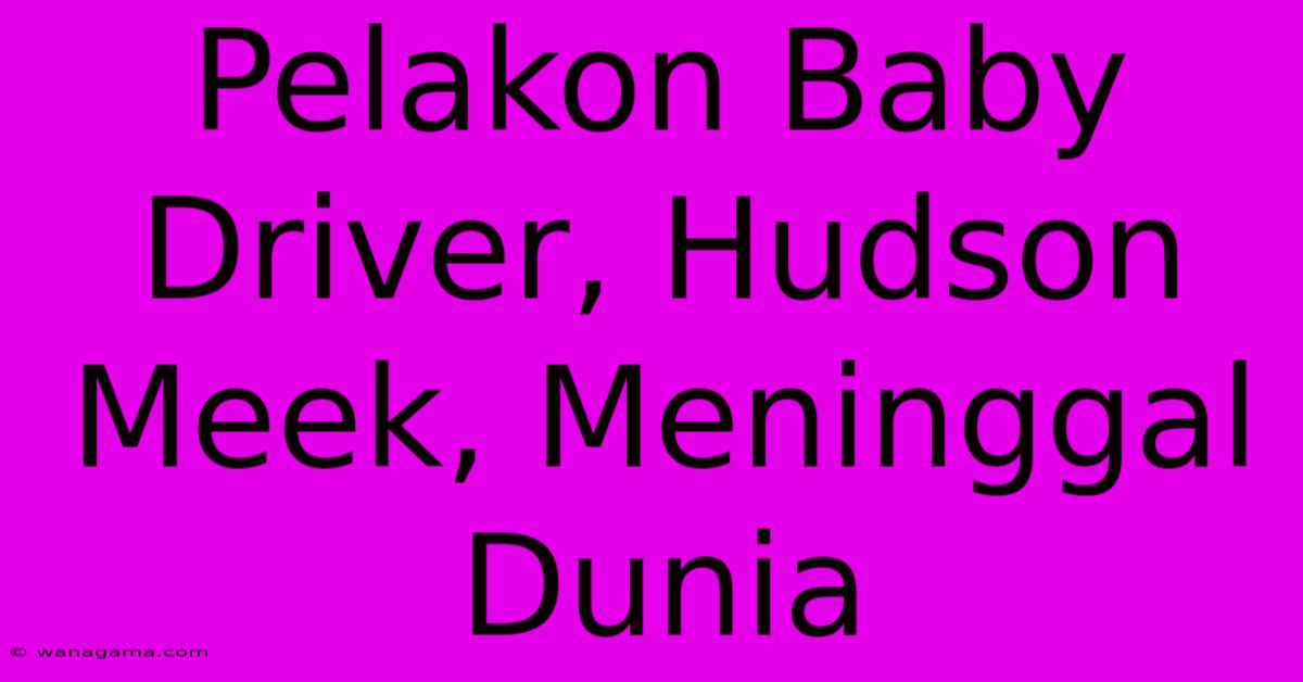 Pelakon Baby Driver, Hudson Meek, Meninggal Dunia