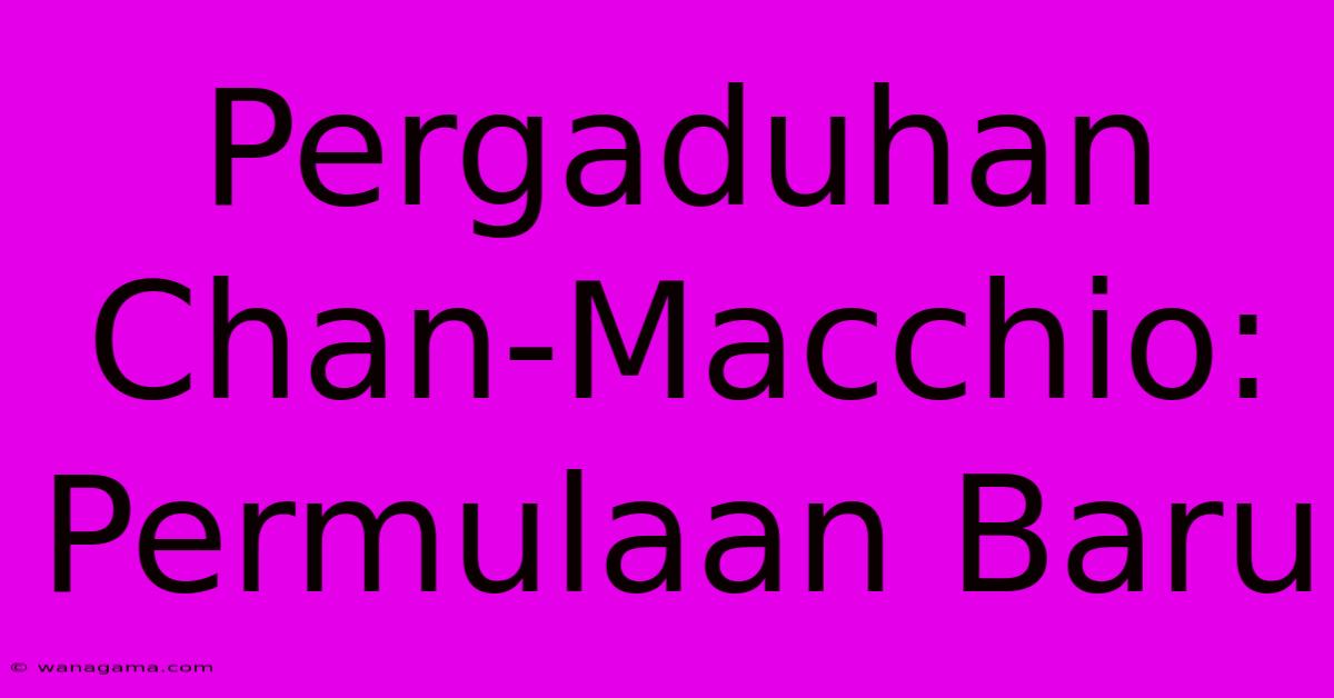 Pergaduhan Chan-Macchio: Permulaan Baru Pergaduhan Chan-Macchio: Permulaan Baru