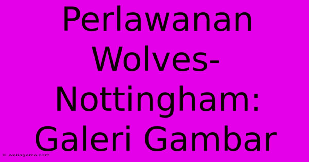 Perlawanan Wolves-Nottingham: Galeri Gambar