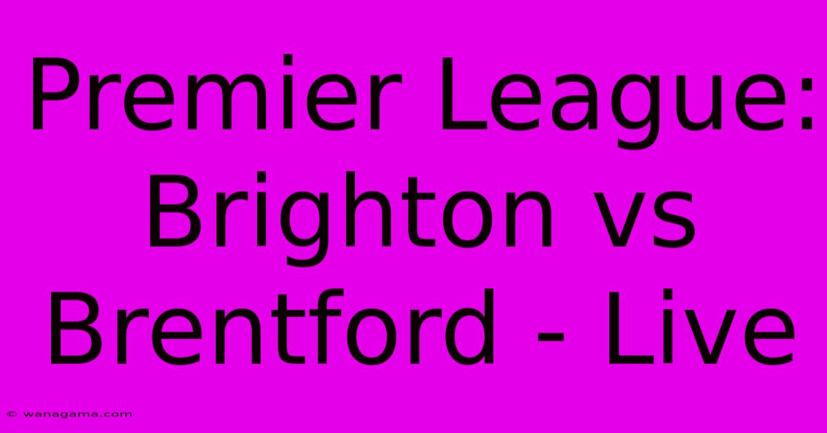 Premier League: Brighton Vs Brentford - Live