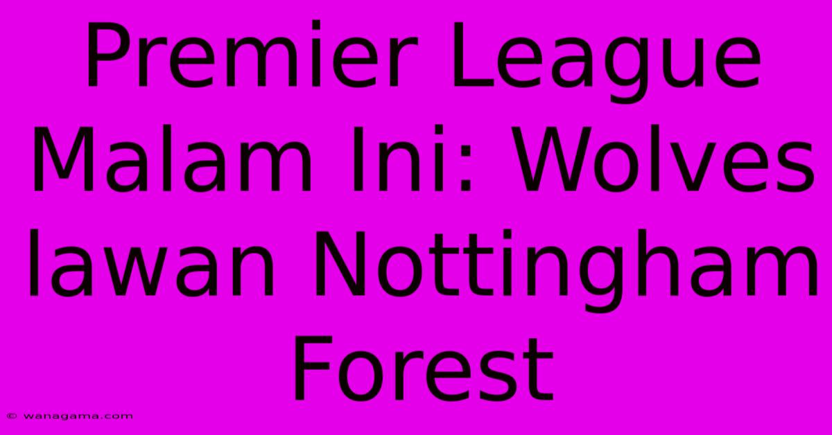 Premier League Malam Ini: Wolves Lawan Nottingham Forest