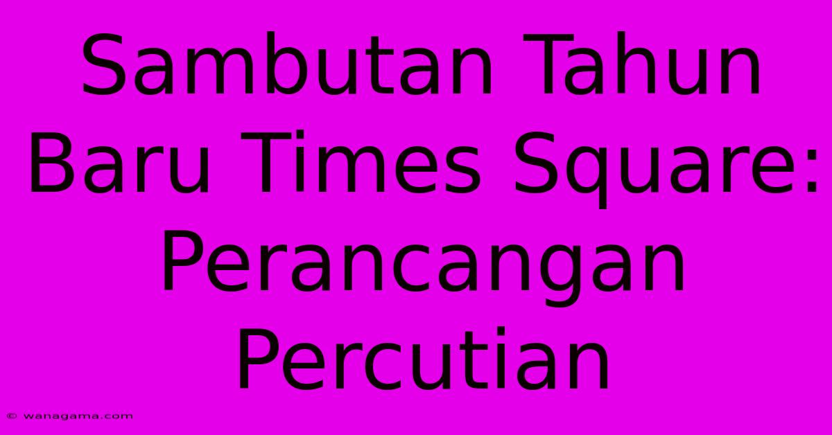 Sambutan Tahun Baru Times Square:  Perancangan Percutian