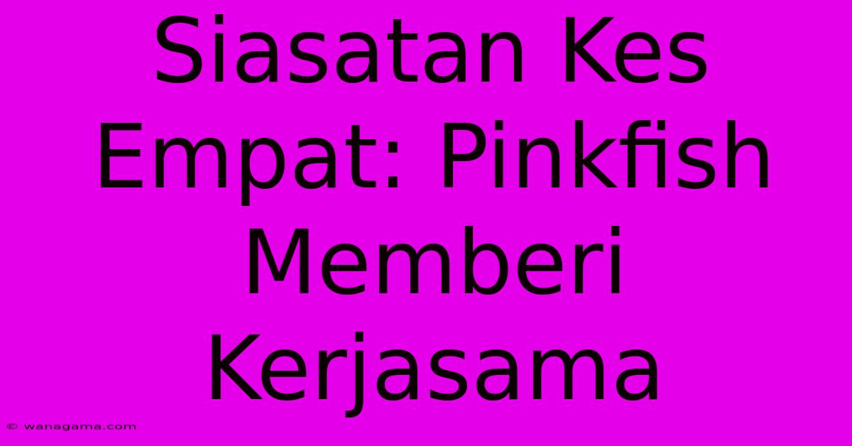 Siasatan Kes Empat: Pinkfish Memberi Kerjasama