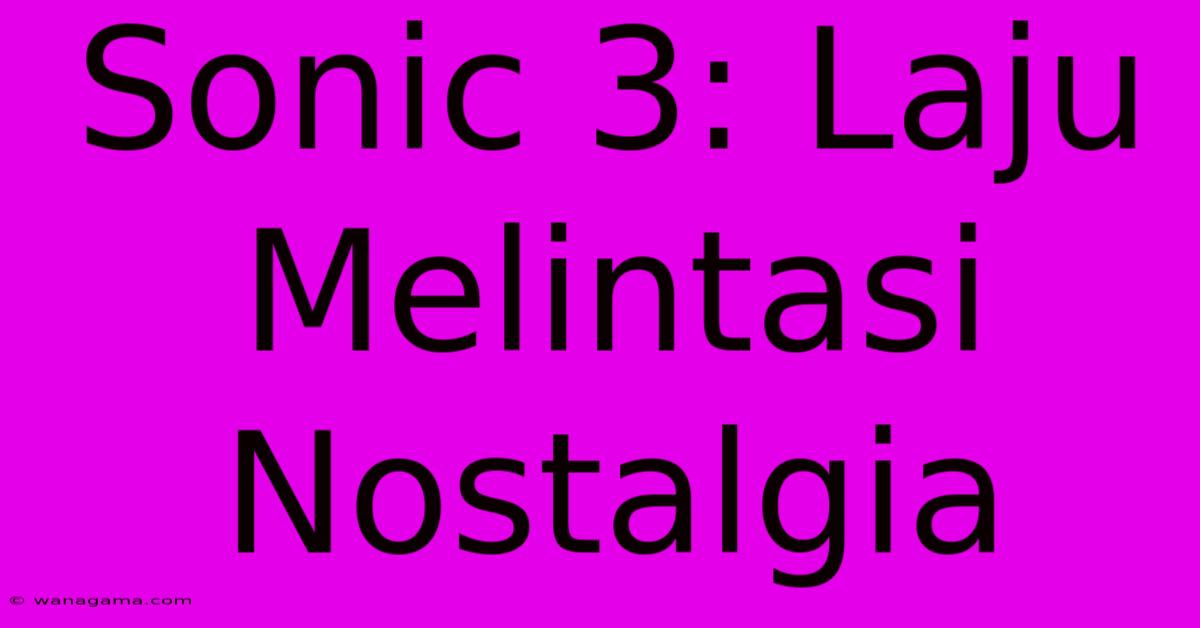 Sonic 3: Laju Melintasi Nostalgia