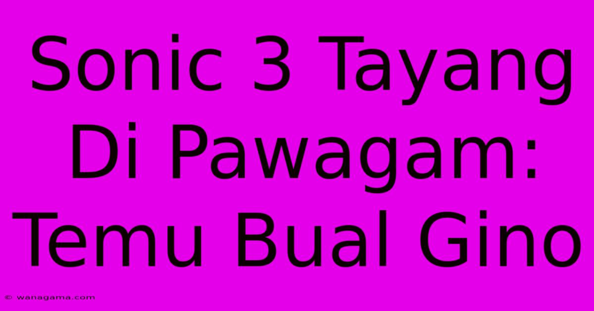 Sonic 3 Tayang Di Pawagam: Temu Bual Gino