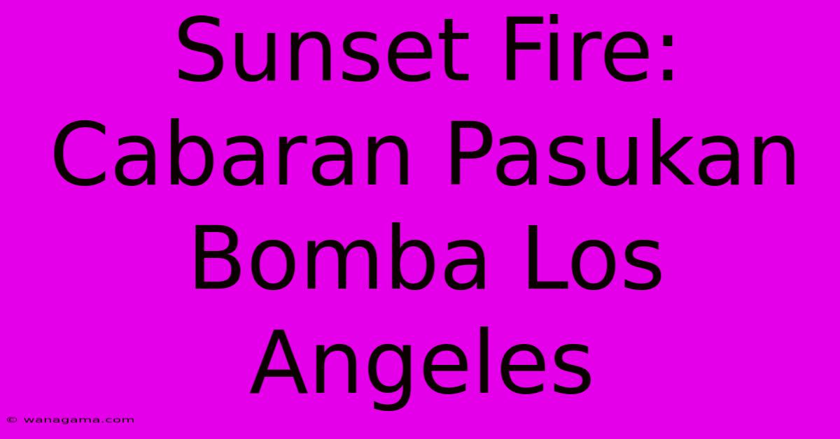 Sunset Fire: Cabaran Pasukan Bomba Los Angeles