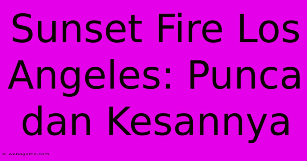 Sunset Fire Los Angeles: Punca Dan Kesannya