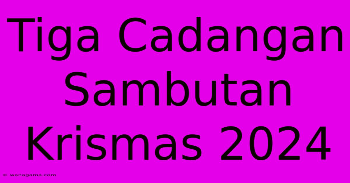 Tiga Cadangan Sambutan Krismas 2024