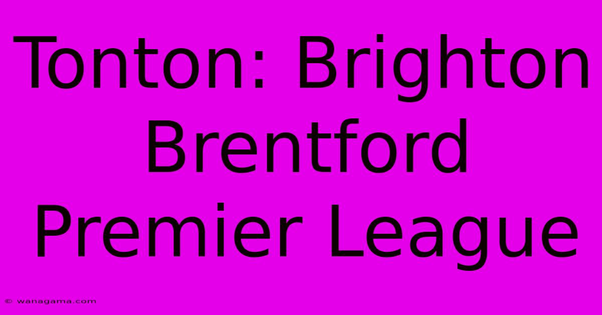 Tonton: Brighton Brentford Premier League