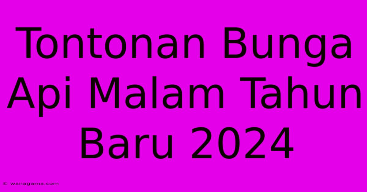 Tontonan Bunga Api Malam Tahun Baru 2024