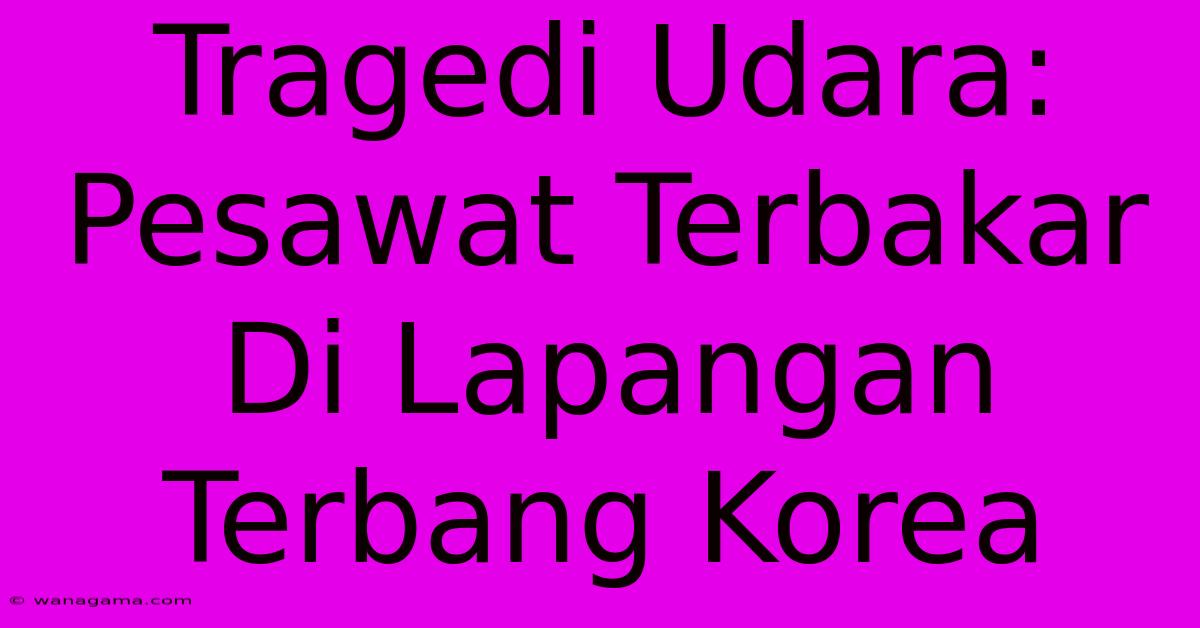 Tragedi Udara: Pesawat Terbakar Di Lapangan Terbang Korea